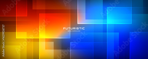 3D colorful abstract background overlap layer on bright space with glowing squares effect decoration. Modern graphic design element cutout style concept for web, art, flyer, card, or brochure cover