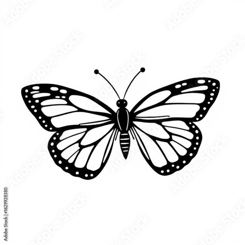 Black Stylish Butterfly Animal Icon
