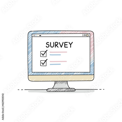 Computer screen displaying survey form with checkboxes and text  