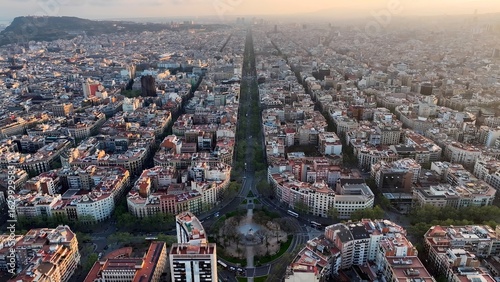 Bild auf Leinwand Barcelona Skyline In Barcelona Community Of Catalonia Spain