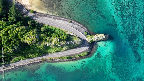 Bild auf Leinwand Coastal Road In Baie Du Cap Mauritius Island Mauritius