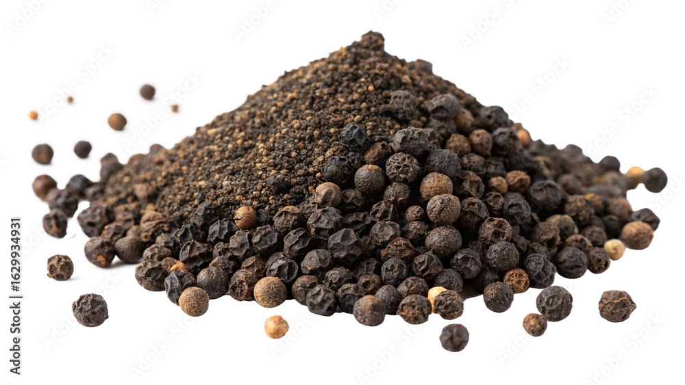 pile of Black Pepper spices isolated on white or Transparent background pile of Black Pepper spices isolated on white or Transparent background