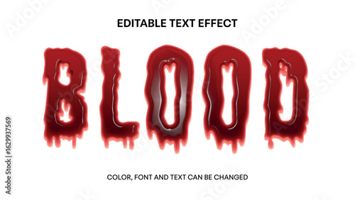 dripping blood editable text effect. halloween text effect