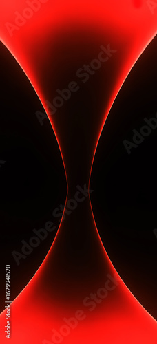 Abstract Symmetrical Red Glowing Curves Background