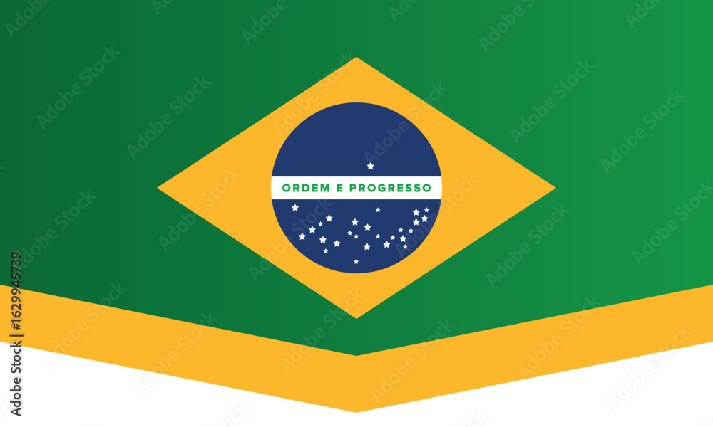 Obraz premium Brazil flag. Brazil Independence Day. Happy national holiday. Freedom day. Celebrate annual in September 7. Patriotic brazilian design. Poster, card, banner, template, background. Vector illustration