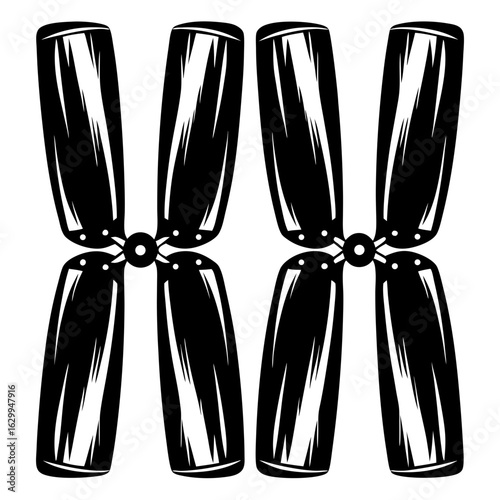 Quad Blade Drone Propellers - Stylized Silhouette Art

