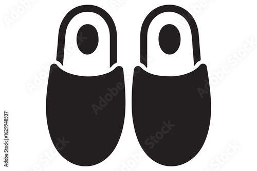 Beach flip flops icon  black silhouette vector
