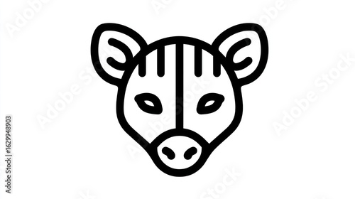 Simple black line art of a head