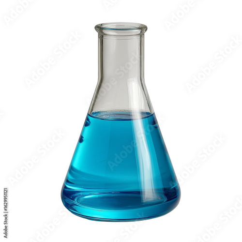 Wallpaper Mural Experiment in a laboratory with a blue liquid in a conical flask on a lab table during daylight hours Torontodigital.ca