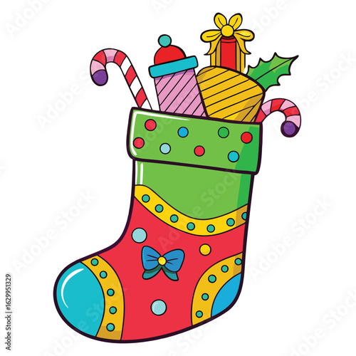 christmas stocking with gifts