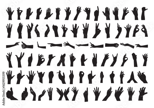 Hand vector silhouette, interaction, hand, quality, 
ideal, signs, human, icons, illustrations, expressions, 
showcasing, detailed, arm, gestures, graphics, logos, 
positions, high, hands