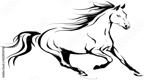 Running horse silhouette