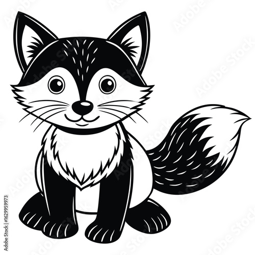 Cartoon fox illustration isolated on white background