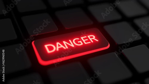Online Grooming Cyber Threat Concept with Glowing Danger Key on Keyboard