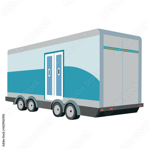 Enclosed Cargo Trailer: Teal and Gray Design