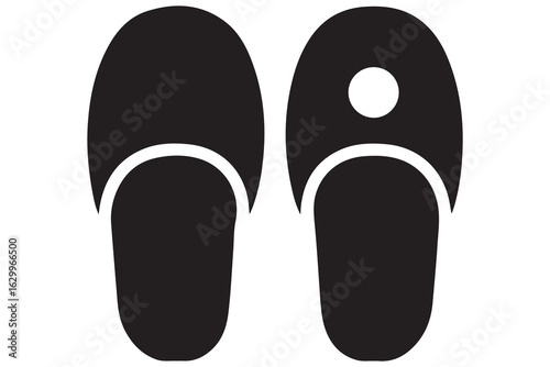 Beach flip flops icon  black silhouette vector
