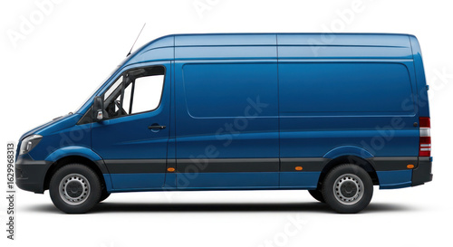 blue van isolated on white
