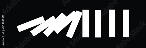 falling dominoes on white background. domino effect sign. flat style