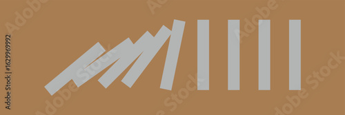 falling dominoes on white background. domino effect sign. flat style