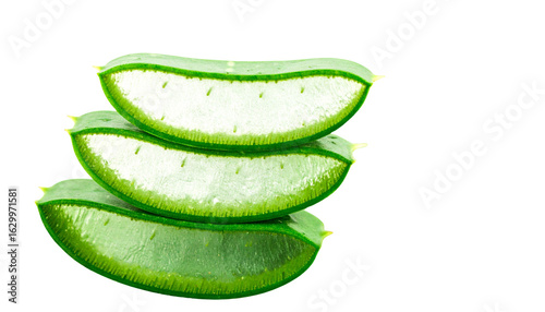 Wallpaper Mural Fresh aloe vera slices stacked on top of each other, isolated on transparent or white background Torontodigital.ca