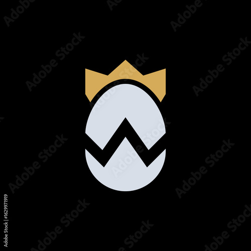 Modern crown and letter W logo inside an egg shape, symbolizing royalty, prestige, growth, and premium brand identity.
