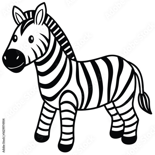 Cartoon zebra illustration isolated on white background
