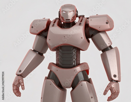 Robotic Warrior in Armor Pose