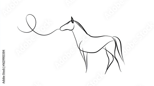 Simple line drawing of a horse