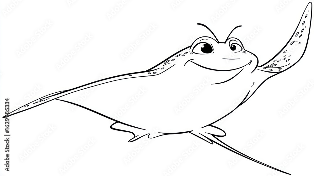 Fototapeta premium Smiling stingray in flight