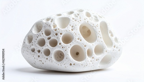 isolated white pumice stone on a white background