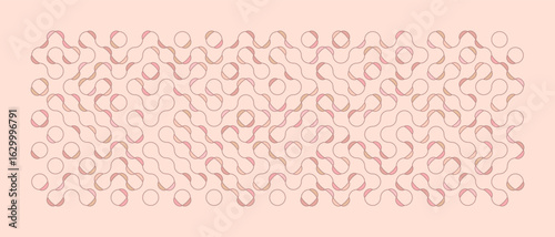 Geometric wavy maze-inspired lines, blush pink colors. Ideal for contemporary textiles, wallpapers, packaging, and backgrounds in digital banners or print projects, Modern seamless vector pattern