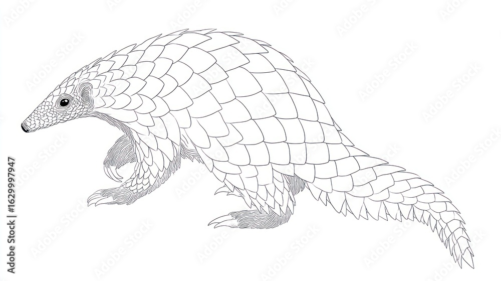 Fototapeta premium A black and white line drawing of an anteater