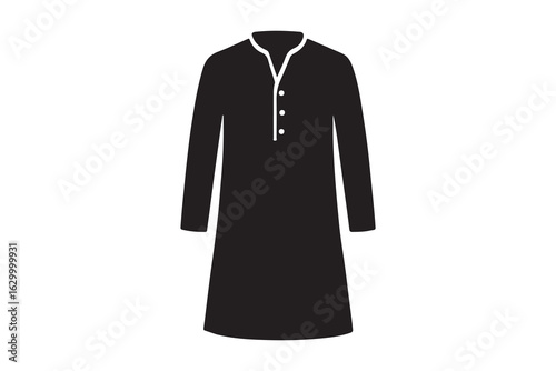 Long sleeve kurta garment showing indian fashion style with simple design