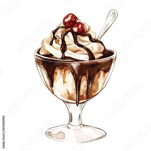 a cute Brownie sundae with hot fudge