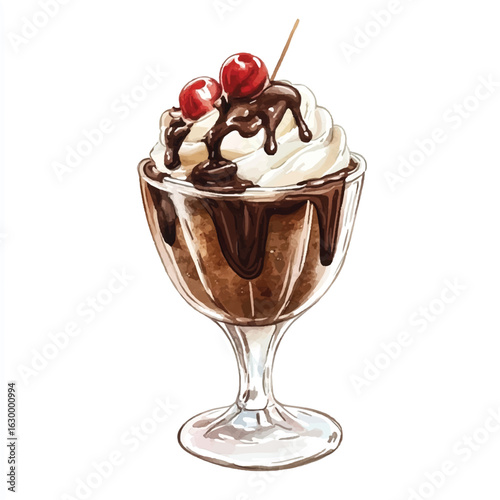 a cute Brownie sundae with hot fudge