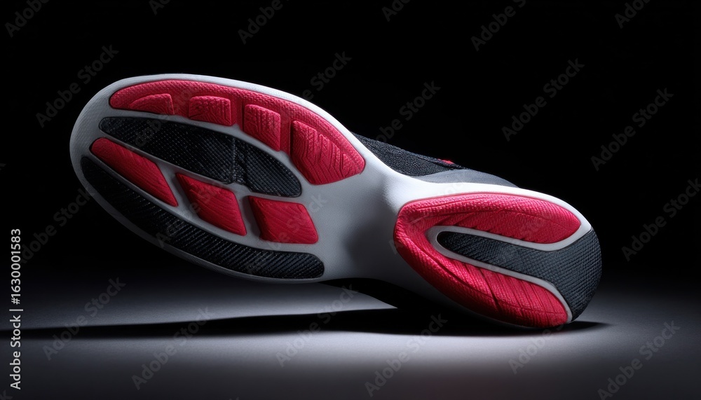 Fototapeta premium Running shoe sole showing grip and tread pattern for enhanced performance