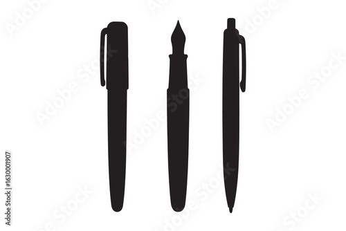 Pen simple icon set. Pen symbol collection. Vector illustration