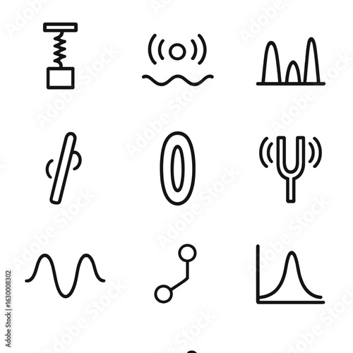 Expressions and Resonance Icons. Outline icon set of facial motion expressions: smile, frown, wink, raised eyebrow, surprised face