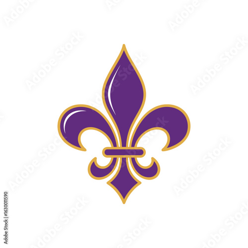 Ornate Purple Fleur-de-lis Emblem with Gold Accents.