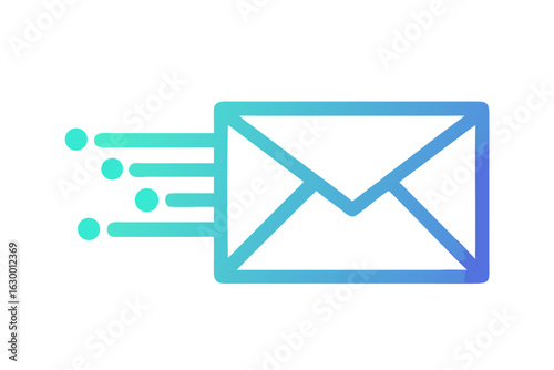 Professional Vector Icon: Dynamic Outlined Sending Email Envelope Symbol for Fast Digital Communication and Modern UI/UX