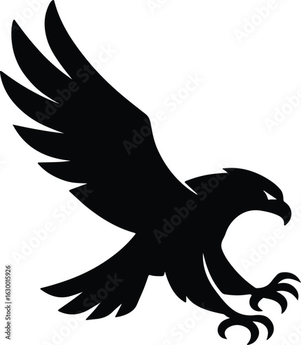 Silhouette eagle swooping with talons vector illustrator