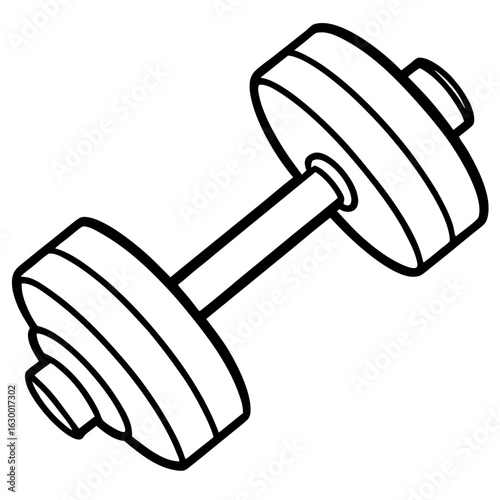 Minimal Dumbbell Icon – Vector Art