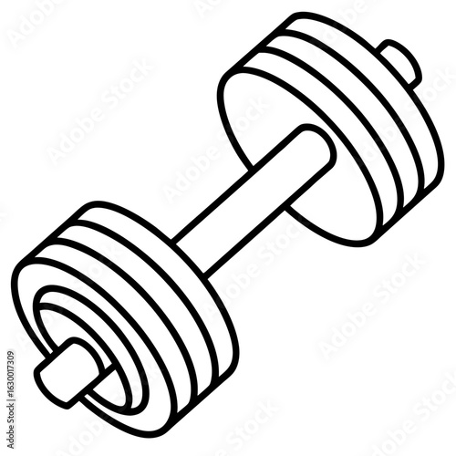 Minimal Dumbbell Icon – Vector Art