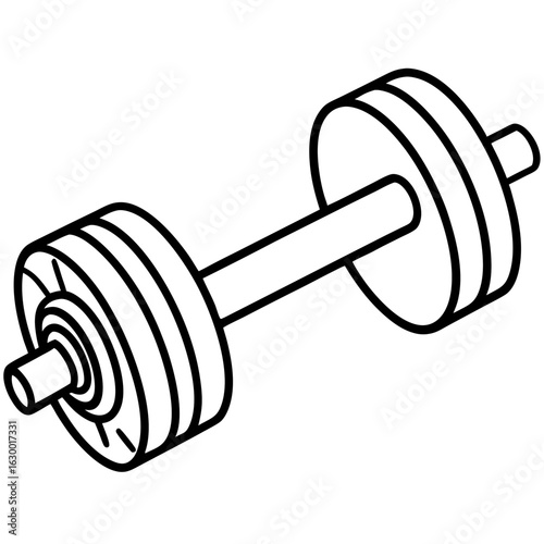 Minimal Dumbbell Icon – Vector Art