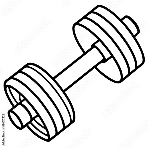 Minimal Dumbbell Icon – Vector Art