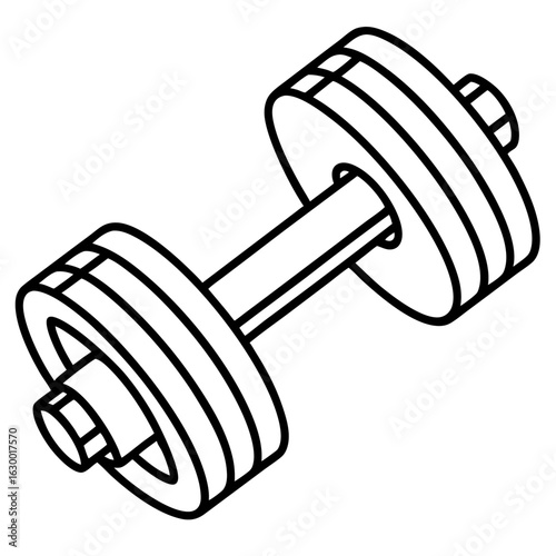 Minimal Dumbbell Icon – Vector Art