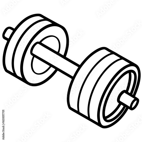 Minimal Dumbbell Icon – Vector Art