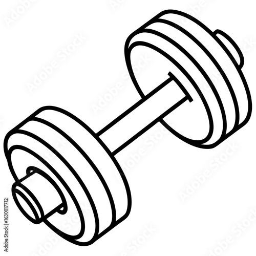 Minimal Dumbbell Icon – Vector Art