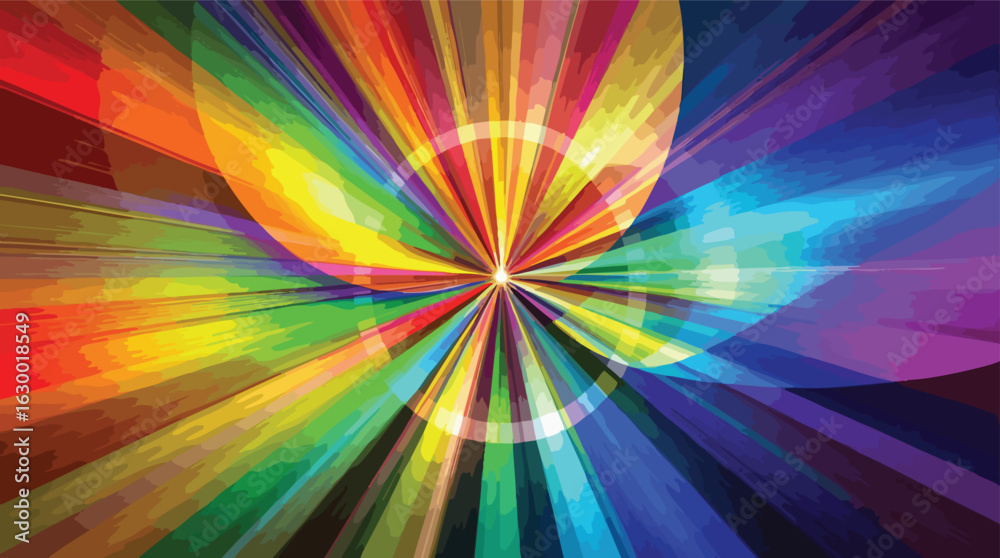 Fototapeta premium Colorful Radial Burst Abstract Background vector illustration.