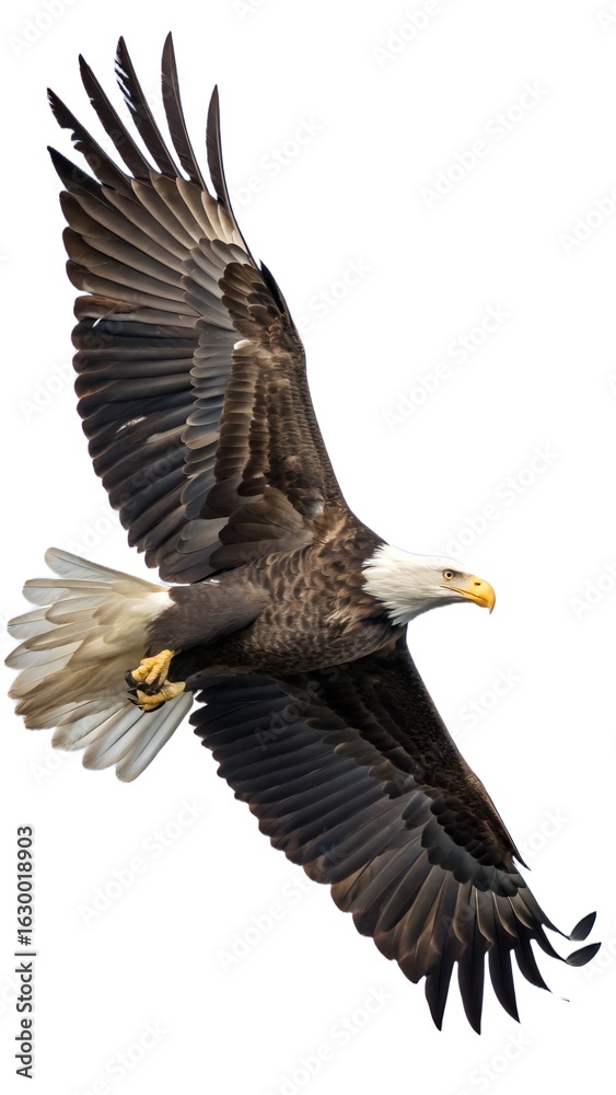 Obraz premium Bald Eagle Flying. Isolated on Transparent Background